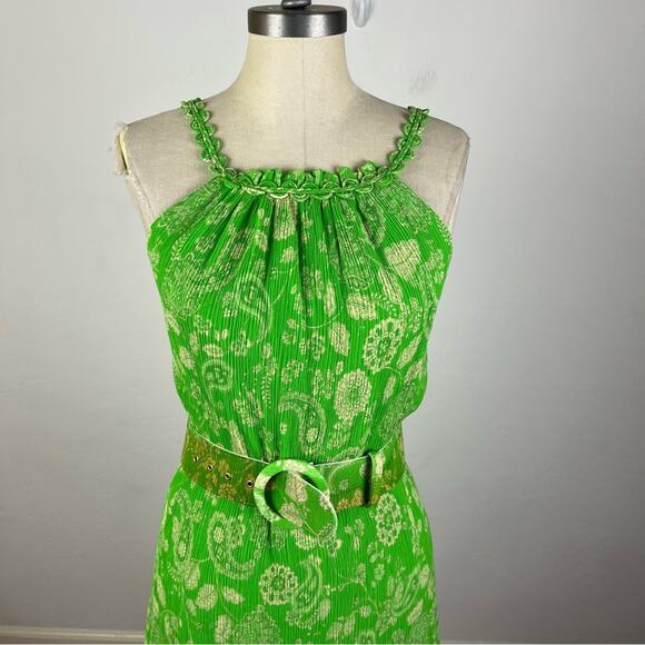 Nicholas Tonal Paisley Pleated Belted Dress - Picture 3 of 10